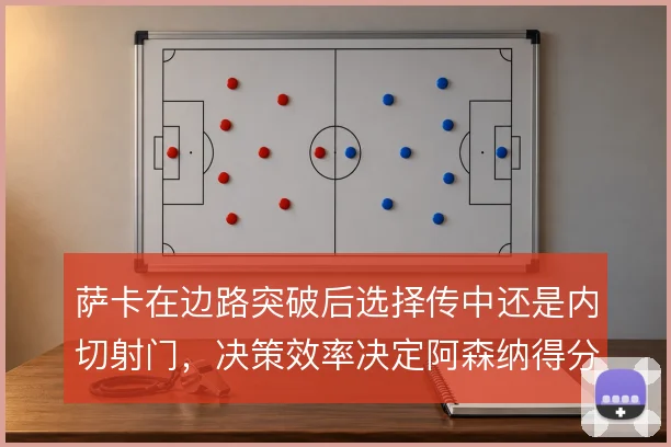 萨卡在边路突破后选择传中还是内切射门,决策效率决定阿森纳得分质量